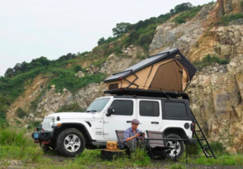 Wild Land Bush Cruiser Pro 140 V2 – Tente de toit aluminium – 2–3 pers. & LED