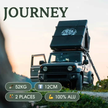 GoOverland Journey – Tente de toit rigide aluminium pour 2 personnes, ultra‑compacte 12 cm